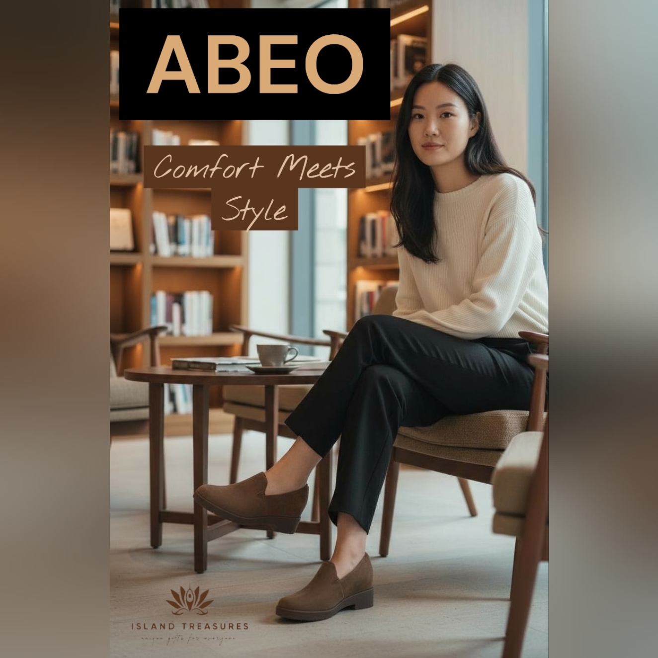 New Abeo Tan Nubuck Leather Loafer Size 9 Women Metatarsal Support Elastic Gore